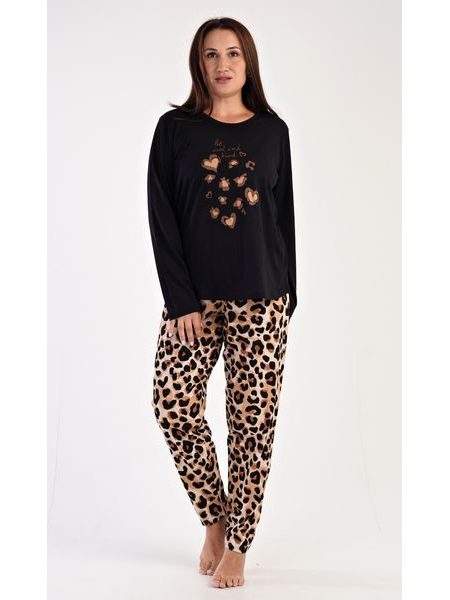 Dámské pyžamo dlouhé Anna - černá