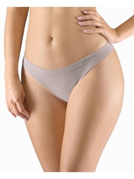 Dámské kalhotky brazilky, bezešvé, klasické, jednobarevné Eco Bamboo 06014P - šedohnědá