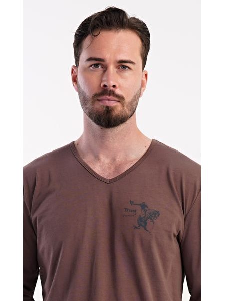 Pánské pyžamo dlouhé Paul - hnědá