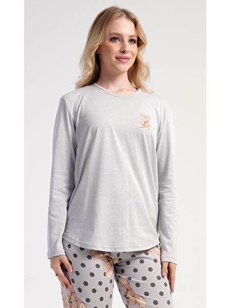 Dámské pyžamo dlouhé Poppy - šedá