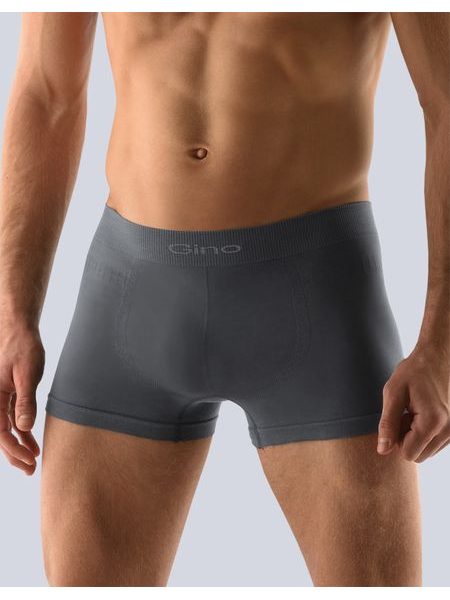 Pánské boxerky s kratší nohavičkou, kratší nohavička, bezešvé, jednobarevné MicroBavlna 53000P - tm. šedá
