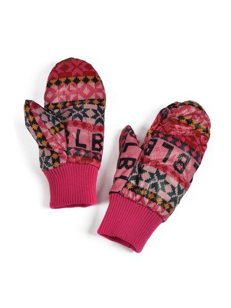 Teplé palčáky s norským vzorem růžové