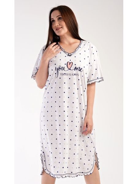 Dámská noční košile s krátkým rukávem Silvie - světle šedá