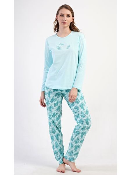 Dámské pyžamo dlouhé Denisa - mátová