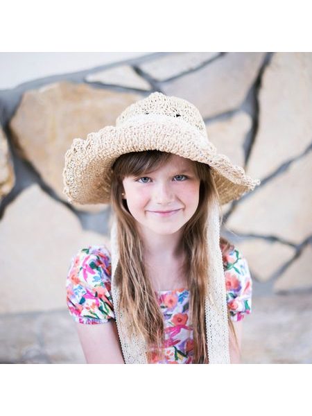 Ažurový klobouk na léto - světle béžový