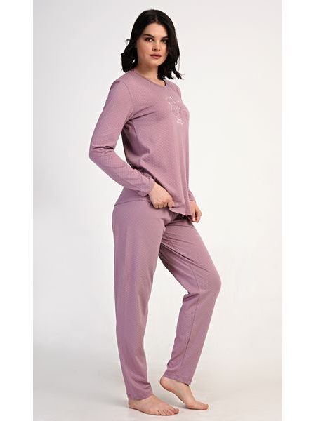 Dámské pyžamo dlouhé Emily - starorůžová