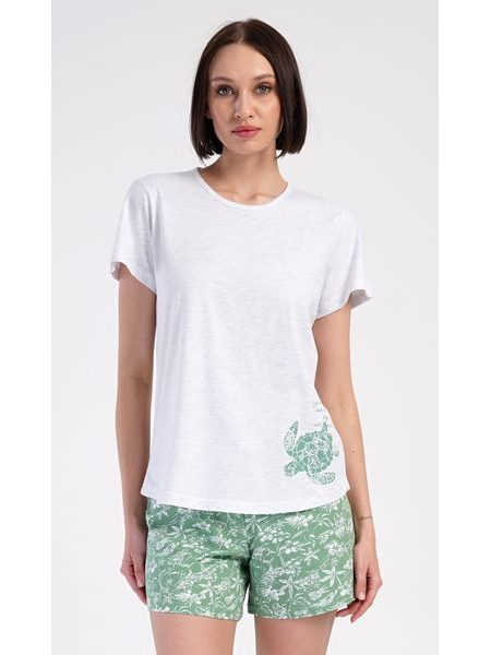 Dámské pyžamo šortky Želva - světle šedá