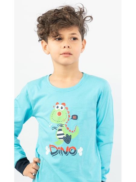 Dětské pyžamo dlouhé Dino - žlutá