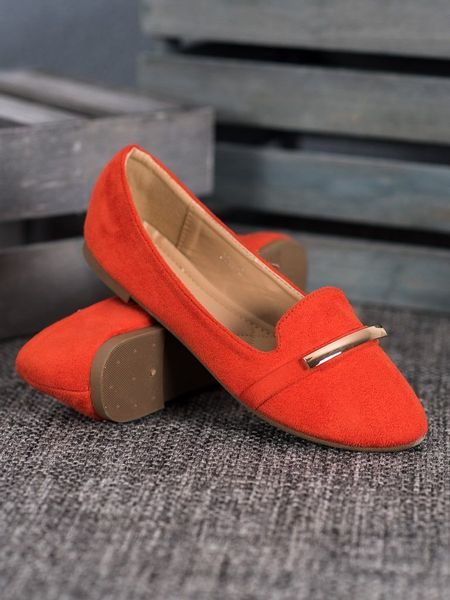 Oranžové baleríny s ozdobou