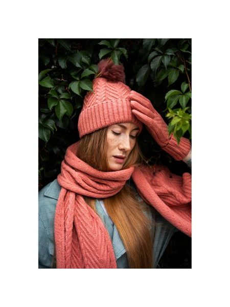 Čepice, šála a rukavice - meruňková