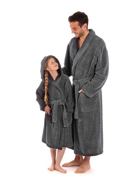 Pánský dlouhý župan se šálovým límcem ATHENA antracitová