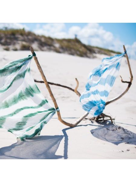 Jemná jarní pruhovaná šála modrá