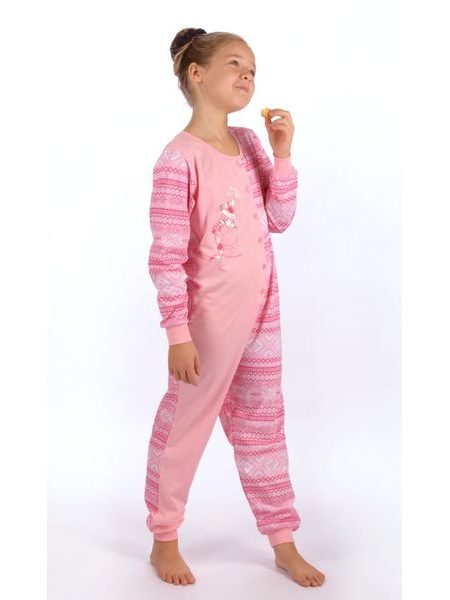 Dětský overal VIENETTA Méďa s čepicí - lososová