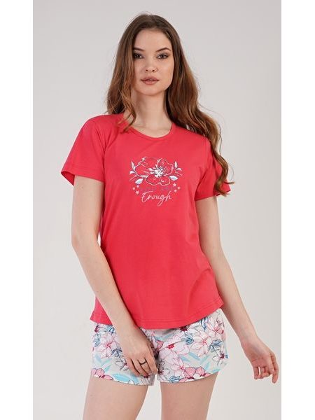 Dámské pyžamo šortky Ellie - korálová