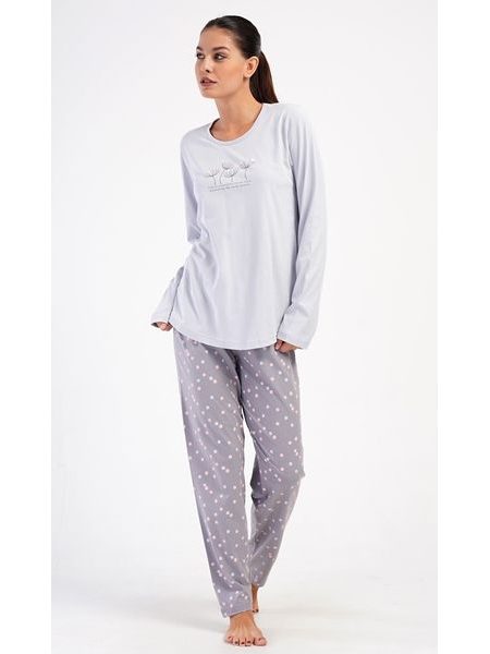 Dámské pyžamo dlouhé Petra - světle lososová