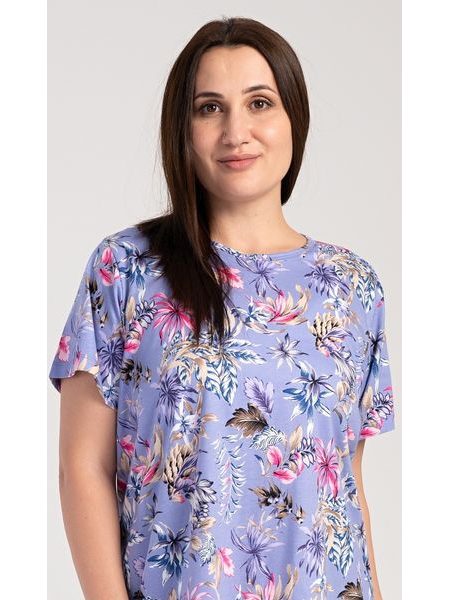 Dámská noční košile s krátkým rukávem Betty - modrošedá