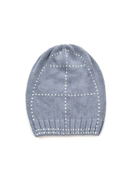 Čepice beanie Stříbrná nit světle šedá