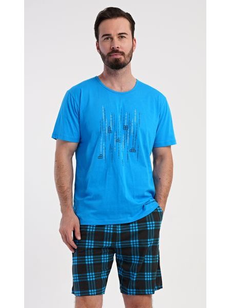 Pánské pyžamo šortky Tetris game - modrá