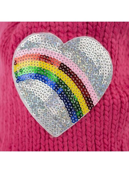 Dětská čepice s bambulí růžová