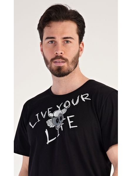 Pánské pyžamo šortky Live your life - černá