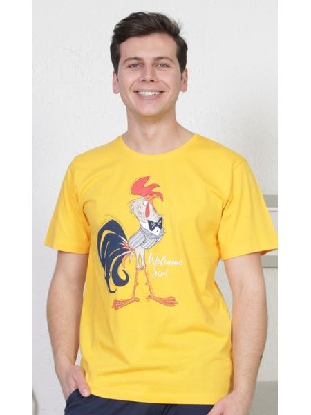 Pánské pyžamo kapri Kohout - žlutá