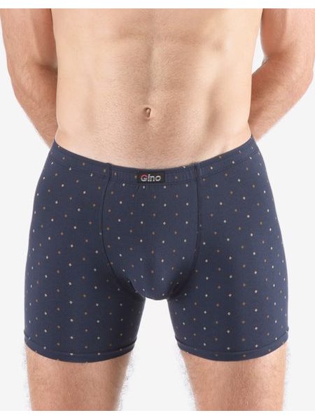 Pánské boxerky delší nohavička, šité, s potiskem 74173 - lékořice bronzová