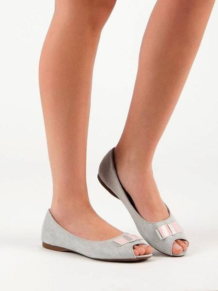 Baleríny open toe vinceza šedé