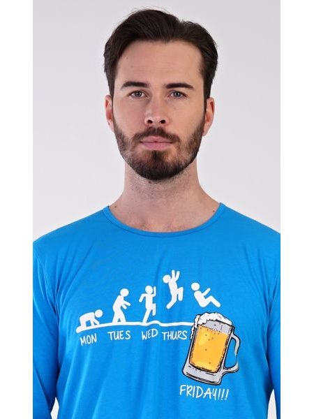 Pánské pyžamo dlouhé Filip - modrá