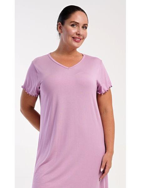 Dámská noční košile s krátkým rukávem Liliana - pudrová