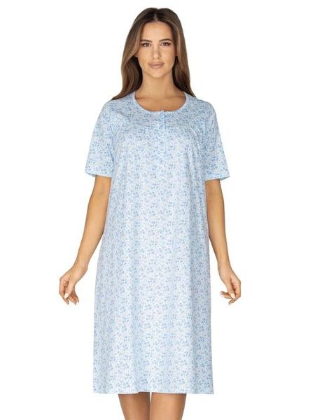 Dámská noční košilka Pegy modrá s květy