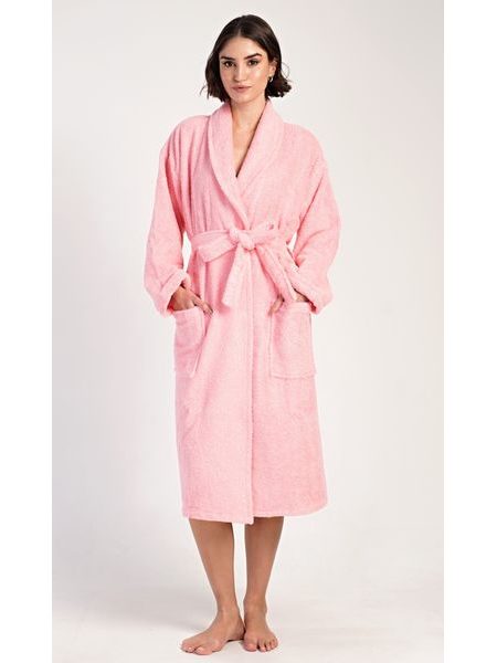 Dámský župan dlouhý se šálovým límcem Karolína - světle modrá