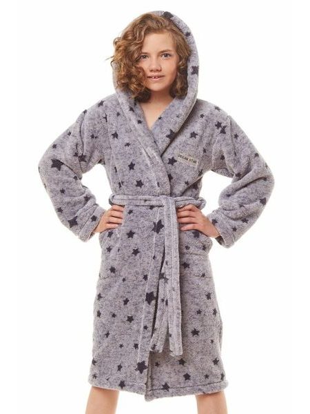 Dívčí župan Dream star šedý s hvězdičkami