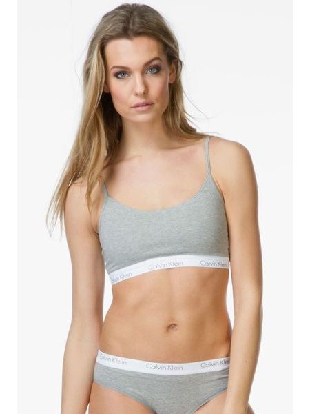 Podprsenka bralette CALVIN KLEIN Modern Cotton QF1536E šedá