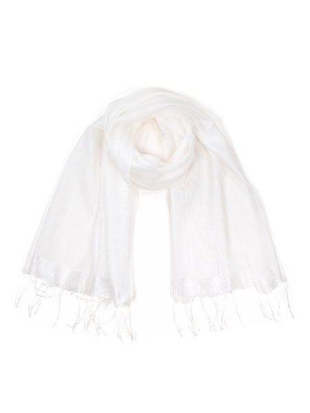 Hedvábný dámský šál - bílý