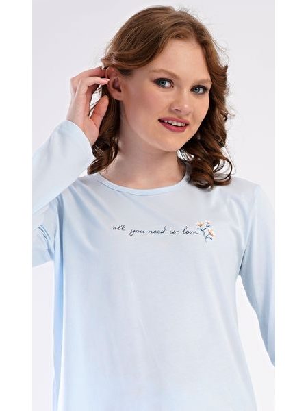 Dámské pyžamo dlouhé Karolína - světle modrá