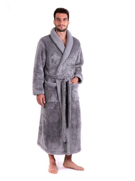 Unisex dlouhý hřejivý župan ALTA šedá