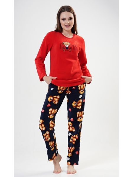 Dámské pyžamo dlouhé Love - tmavě modrá