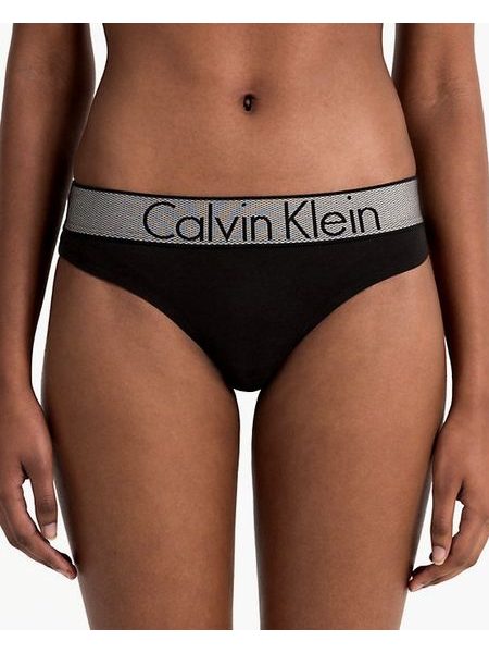 Dámské kalhotky tanga CALVIN KLEIN QF4054E černé