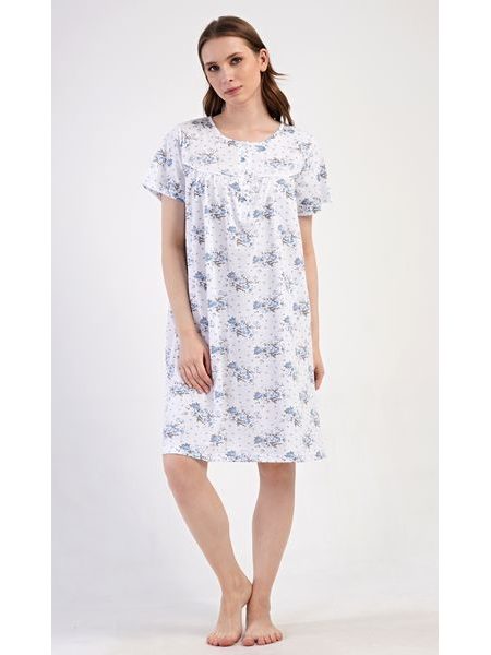 Dámská noční košile s krátkým rukávem Julie - modrá