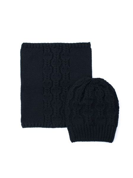 Zimní komplet čepice a nákrčníku černý