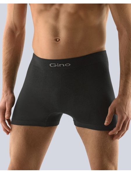 Pánské boxerky s delší nohavičkou, delší nohavička, bezešvé, jednobarevné MicroBavlna 54000P - černá