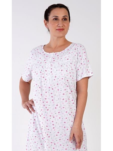 Dámská noční košile s krátkým rukávem Tulip - růžová