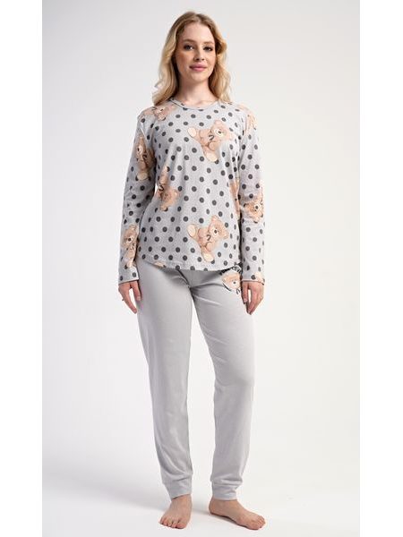 Dámské pyžamo dlouhé Paula - šedá