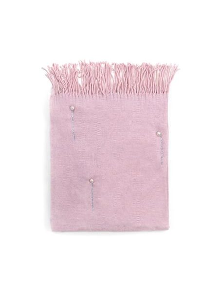 Šál s perličkami růžový