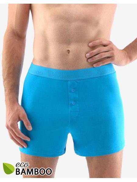 Pánské trenky volné, šité, jednobarevné Eco Bamboo 75195P - dunaj