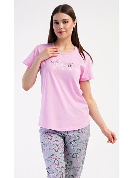 Dámské pyžamo kapri Mia - světle růžová