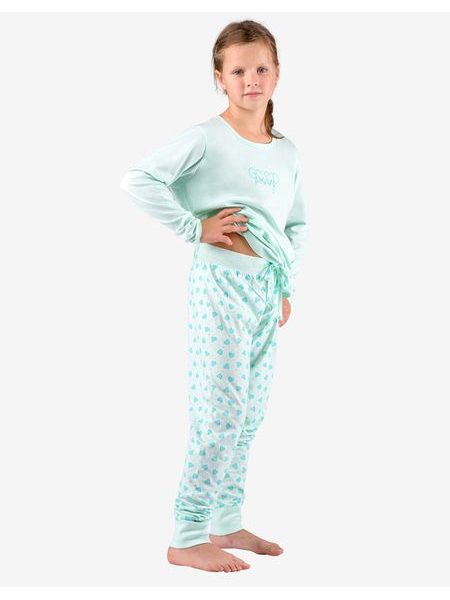GINA dětské pyžamo dlouhé dívčí 29007P - aqua akvamarín