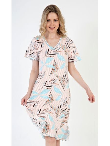 Dámská noční košile s krátkým rukávem Edita - mentolová