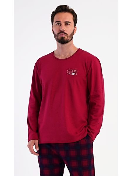 Pánské pyžamo dlouhé Good mood - vínová
