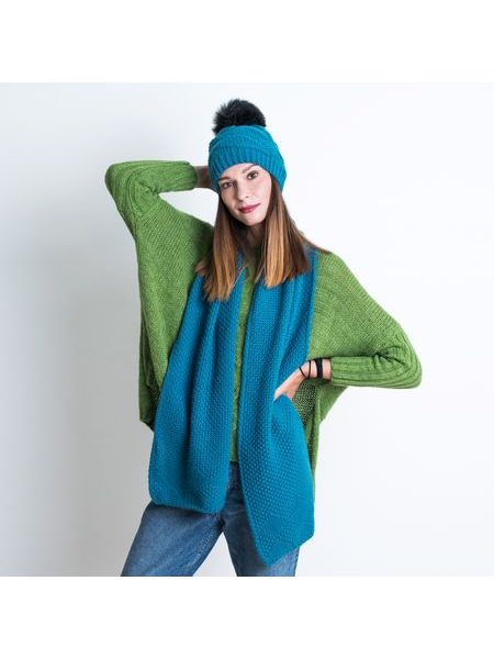 Sada čepice se šálou fialová